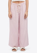 Cropped Stripes Pajama Bottom Pink