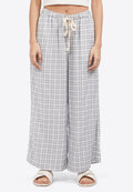 Cropped Stripes Pajama Bottom Grey
