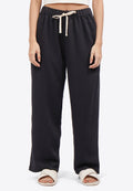 Contrast Drawstring Pajama Bottom Black