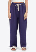 Contrast Drawstring Pajama Bottom Navy