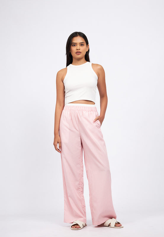 Double Waistband Stripes Pajama Pants