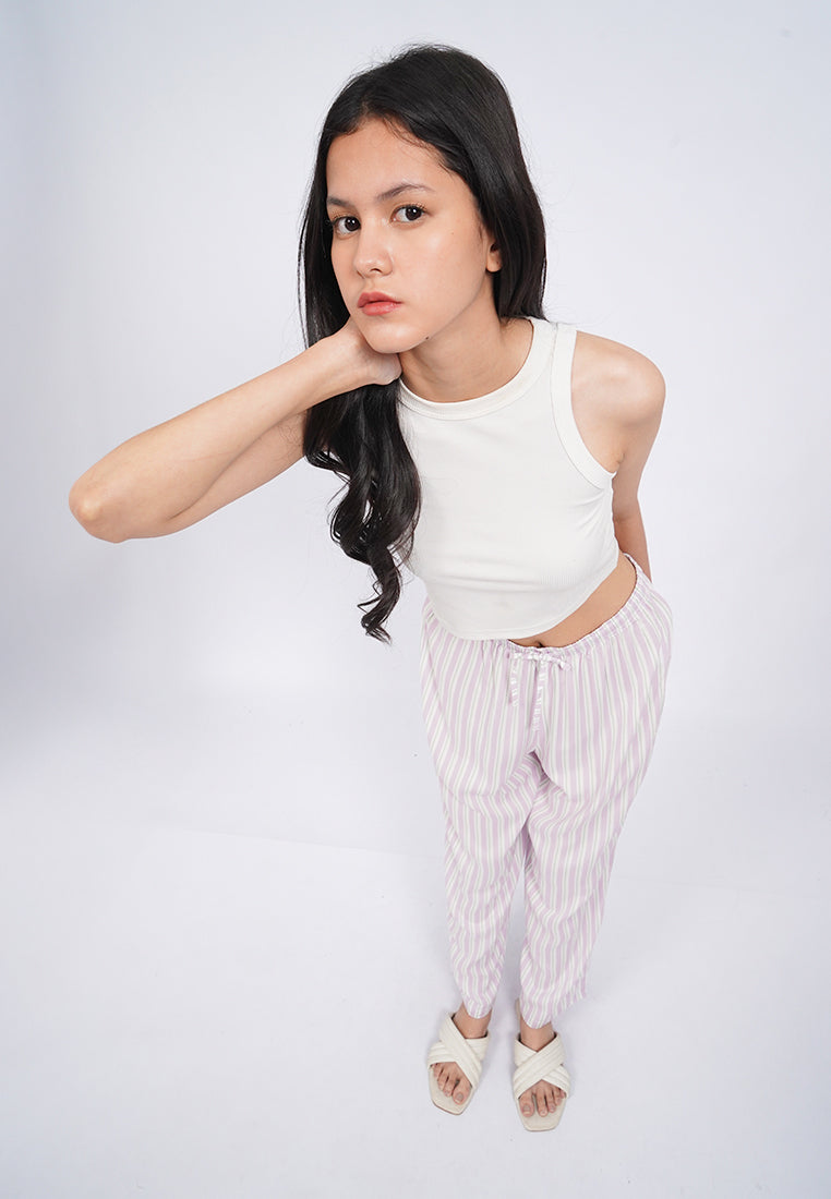 Printed Pajama Pants with Elastic Band