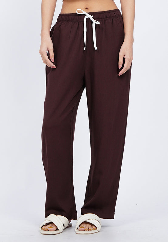 Contrast Drawstring Pajama Pants