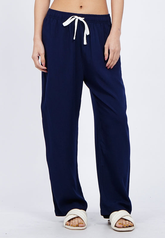 Contrast Drawstring Pajama Pants