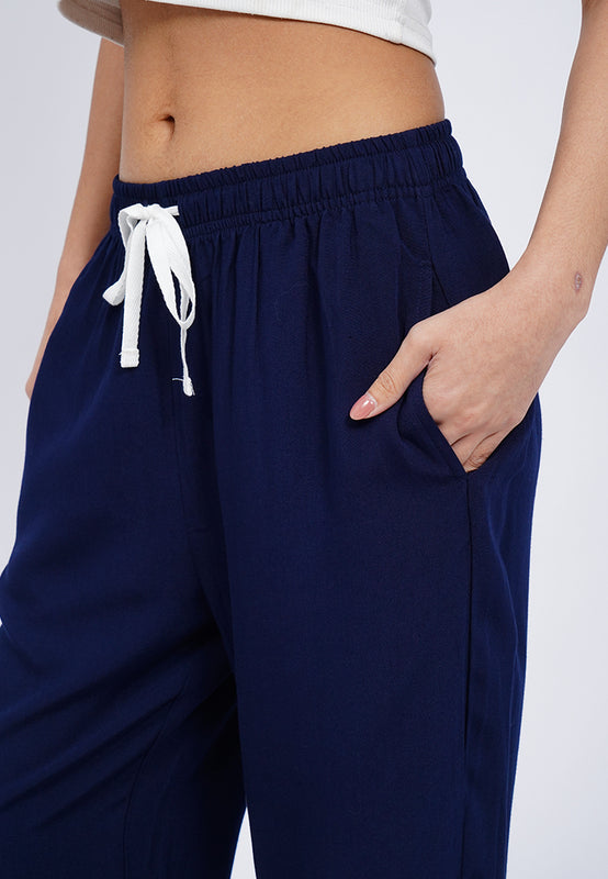 Contrast Drawstring Pajama Pants
