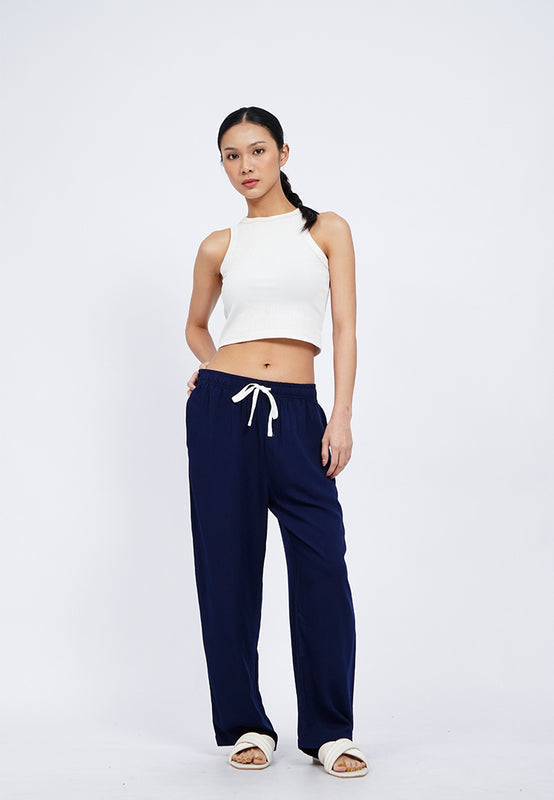 Contrast Drawstring Pajama Pants