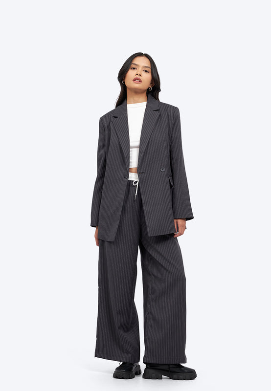 Drawstring Pinstripes Trousers
