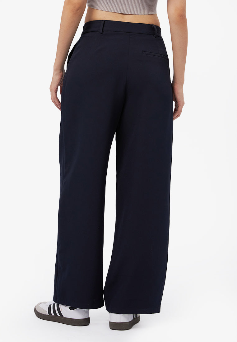 High Waist Pants with Double Button