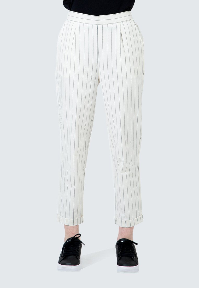 Off White Striped Tailored Pants