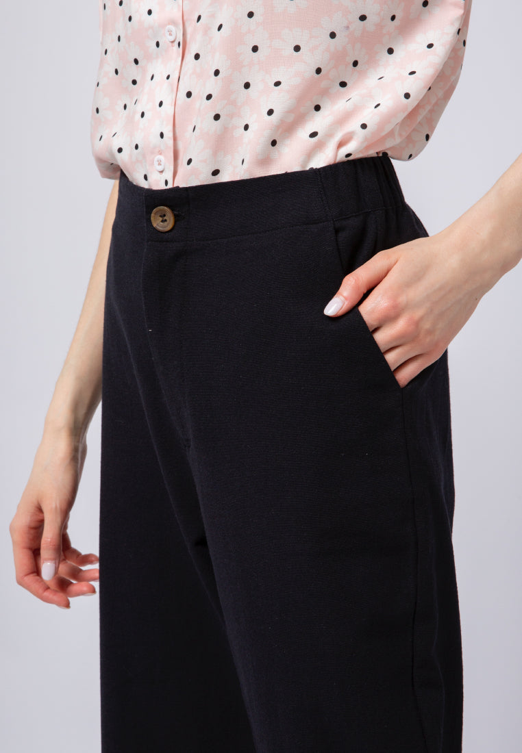 Linen Look Loose Pants