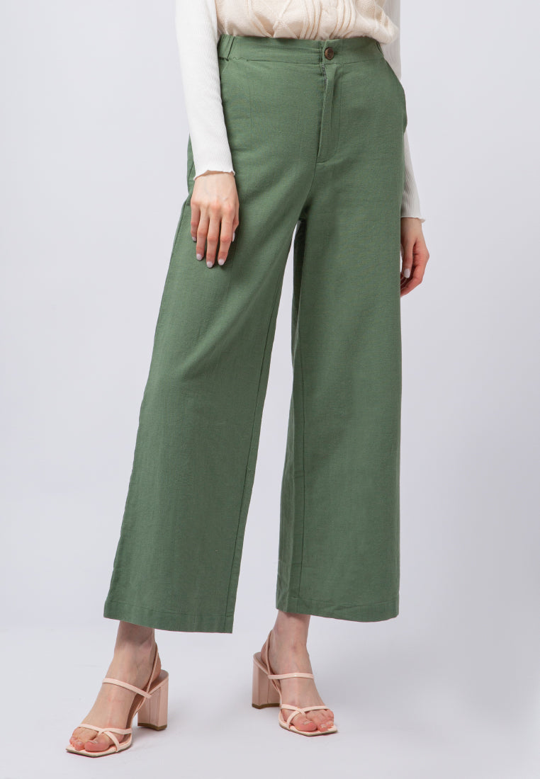 Linen Look Loose Pants