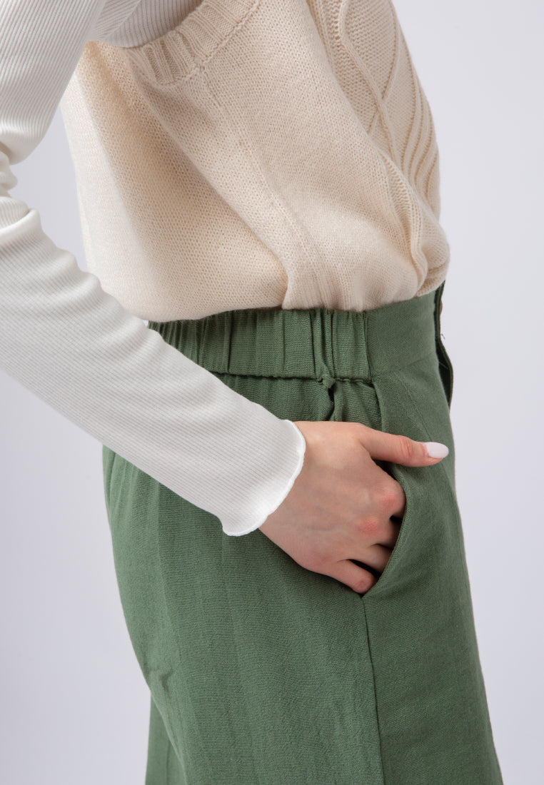 Linen Look Loose Pants