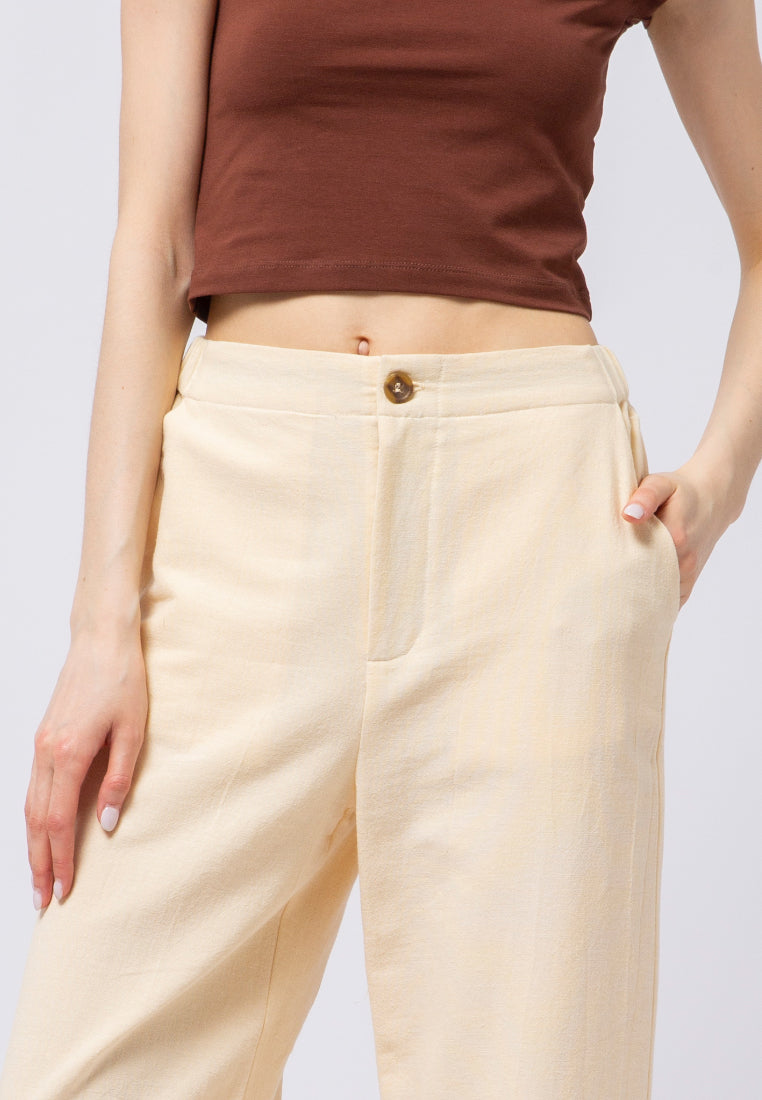 Linen Look Loose Pants