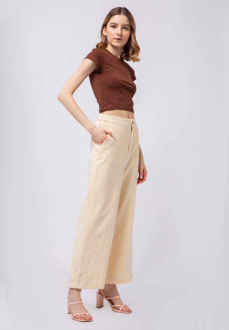 Linen Look Loose Pants