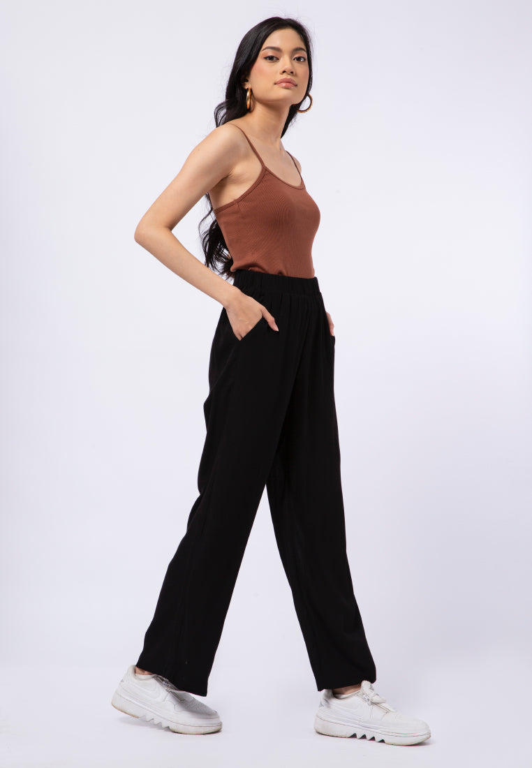 Loose Pants with Elastic Waist