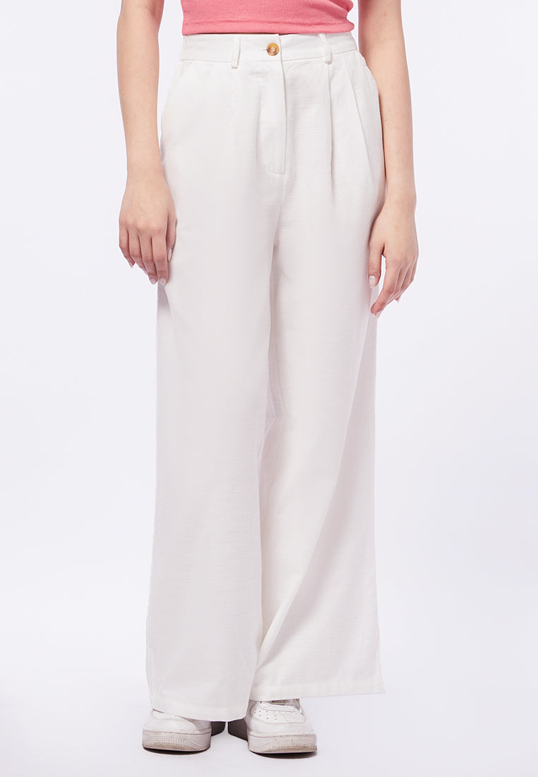 Linen Look Loose Pants