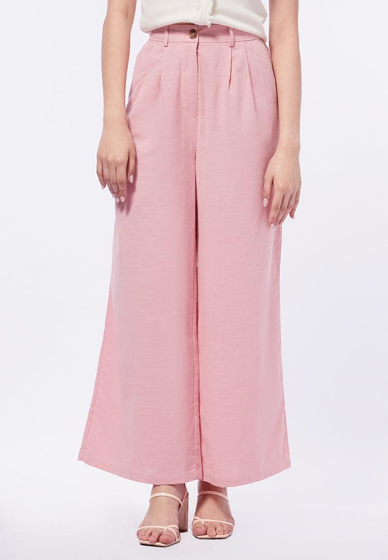 Linen Look Loose Pants