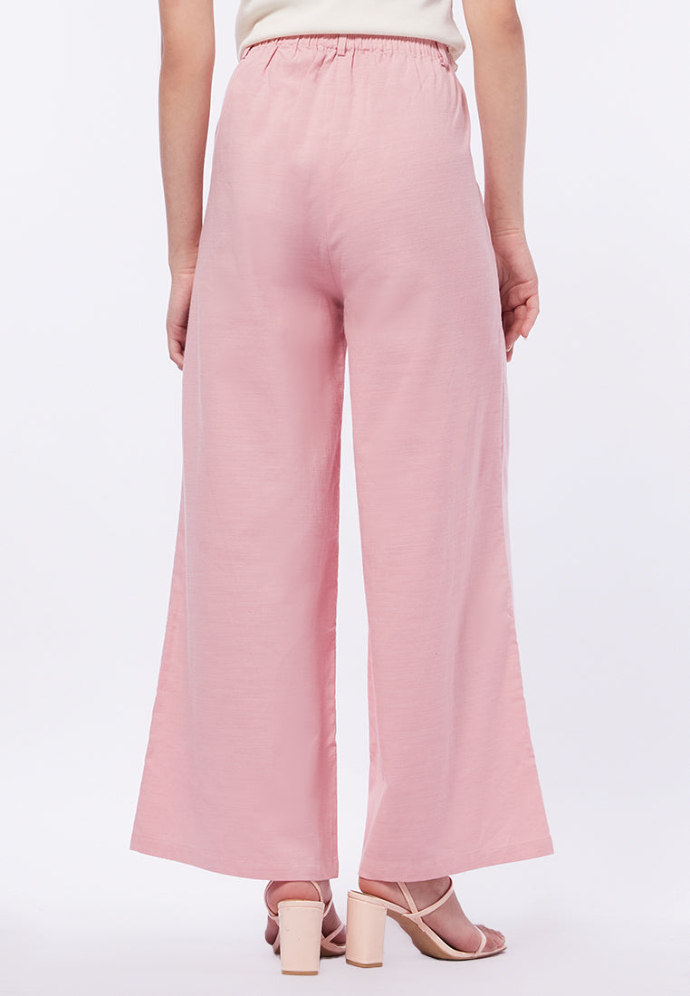 Linen Look Loose Pants