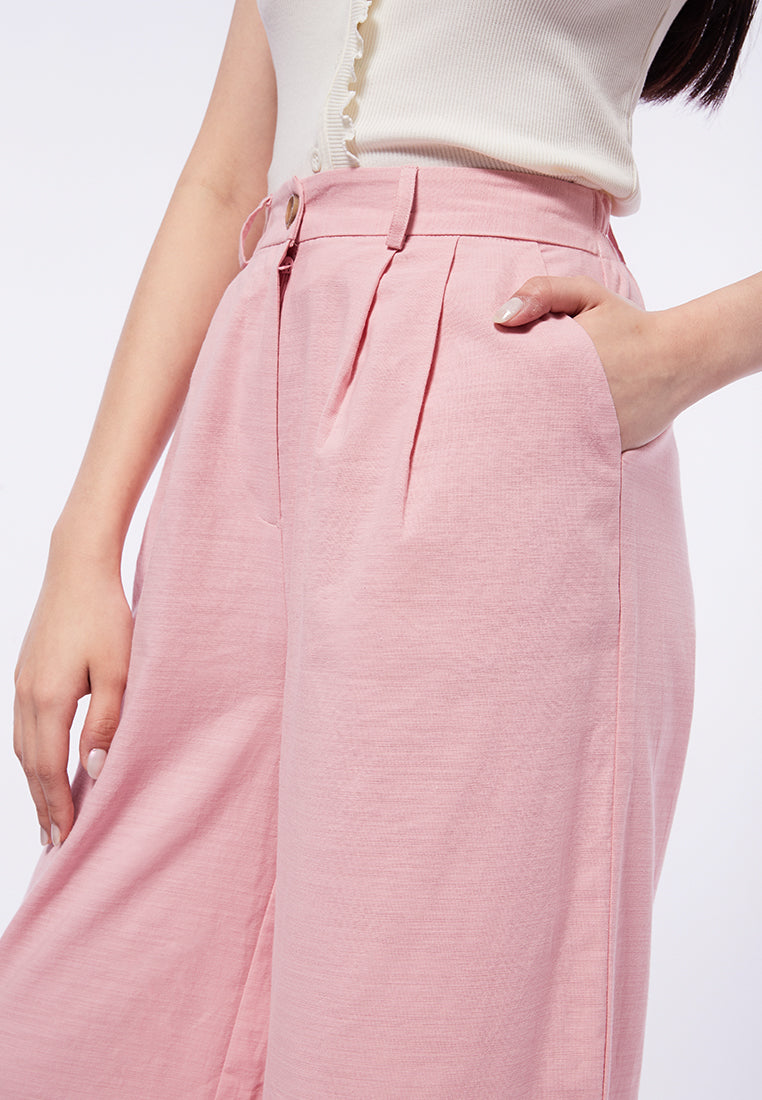 Linen Look Loose Pants
