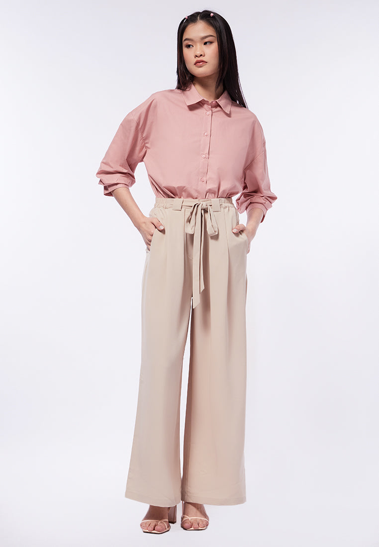 Tie Front Wide Leg Pants