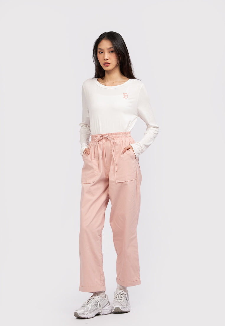 Elastic Waist Jogger Pants L.Pink