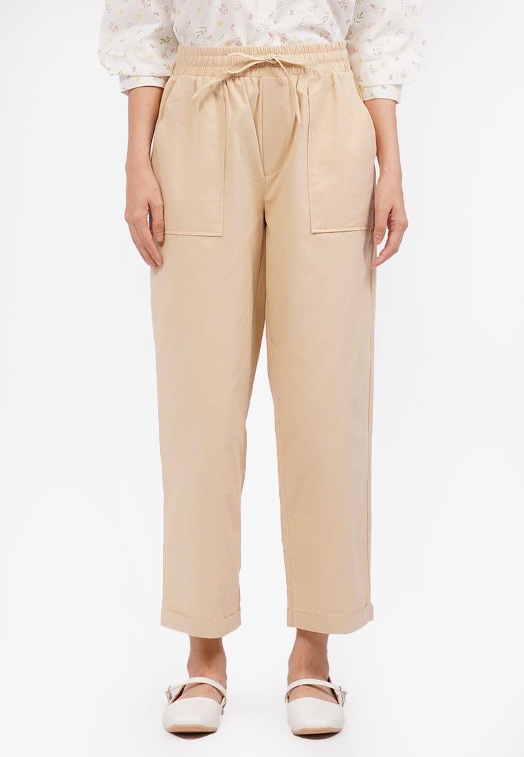 Ankle Length Pants with Drawstring