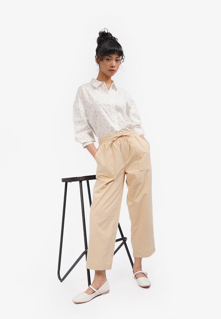 Ankle Length Pants with Drawstring