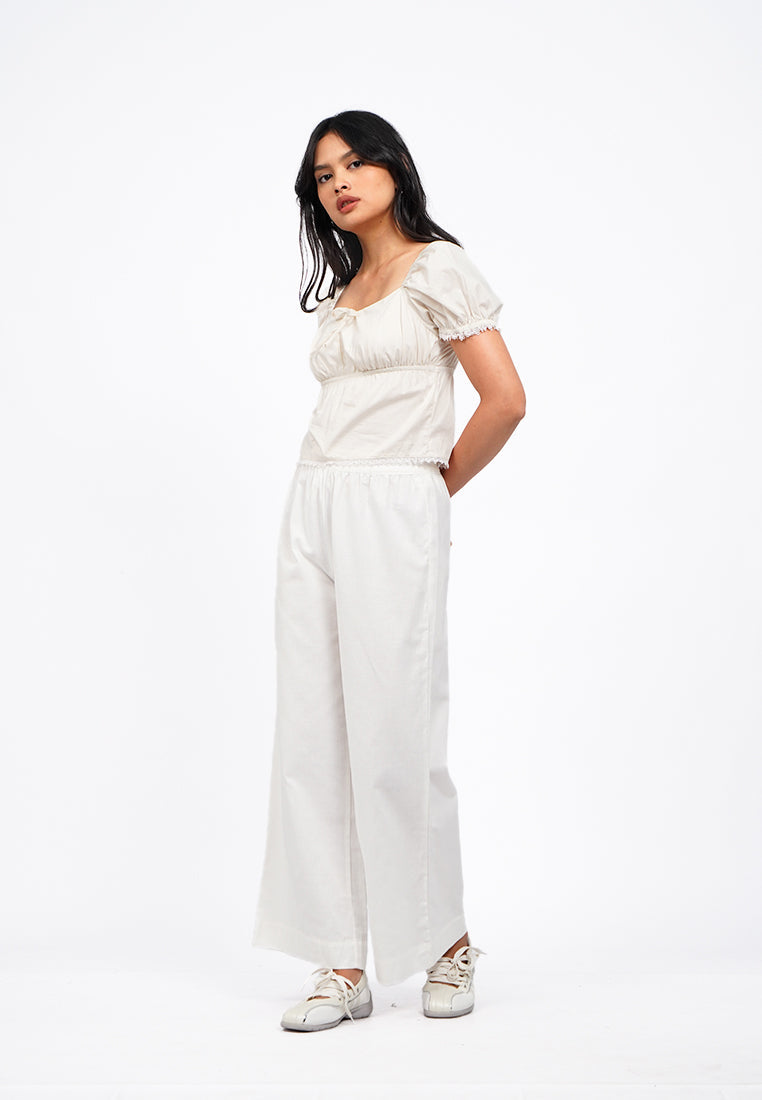 Wide Leg Pants with Elastic Waist