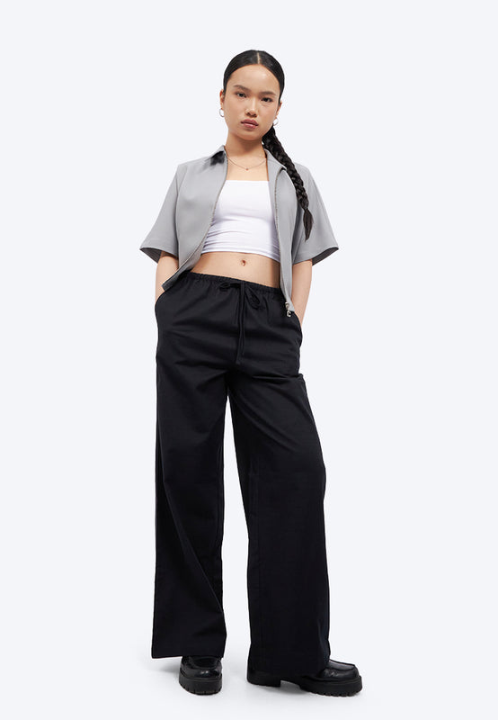 Regular Fit Wide Leg Rustic Pants
