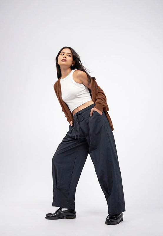 Parachute Barrel Pants with Drawstring