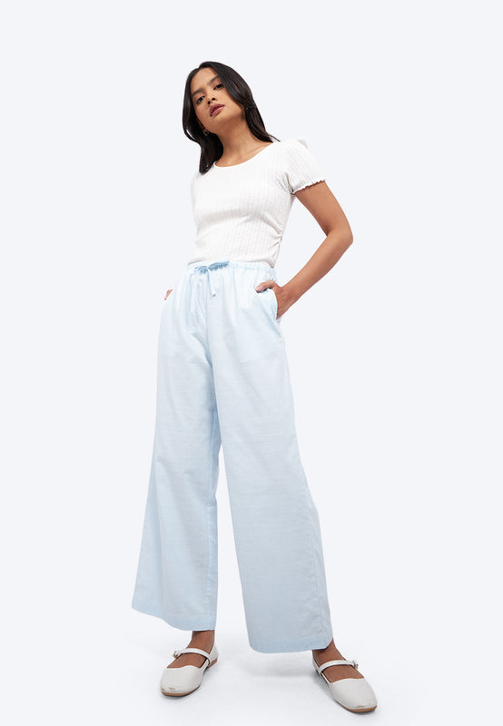 Regular Fit Wide Leg Rustic Pants