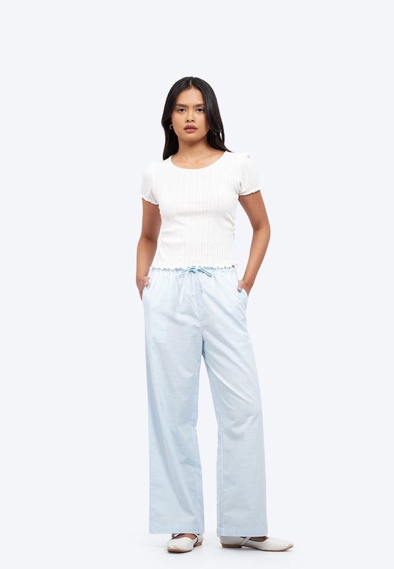 Regular Fit Wide Leg Rustic Pants