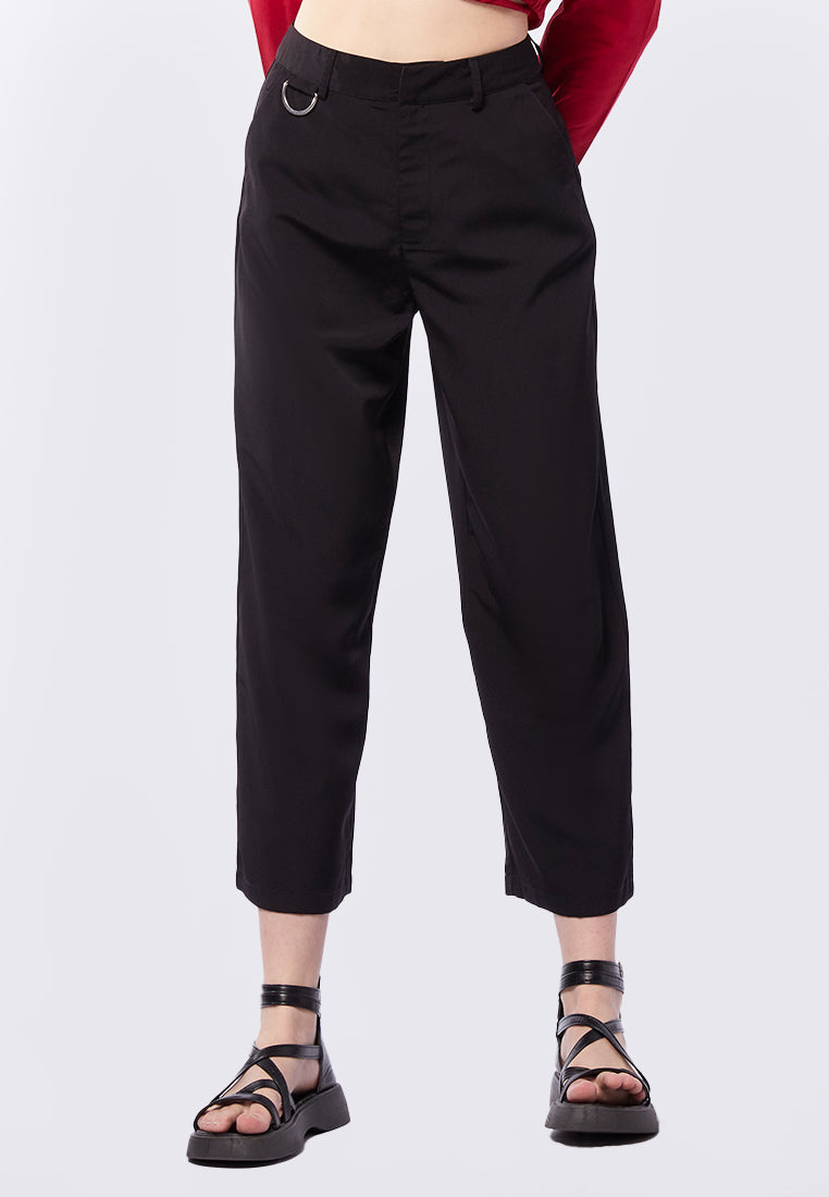 High Waist Pants with Buckle Details