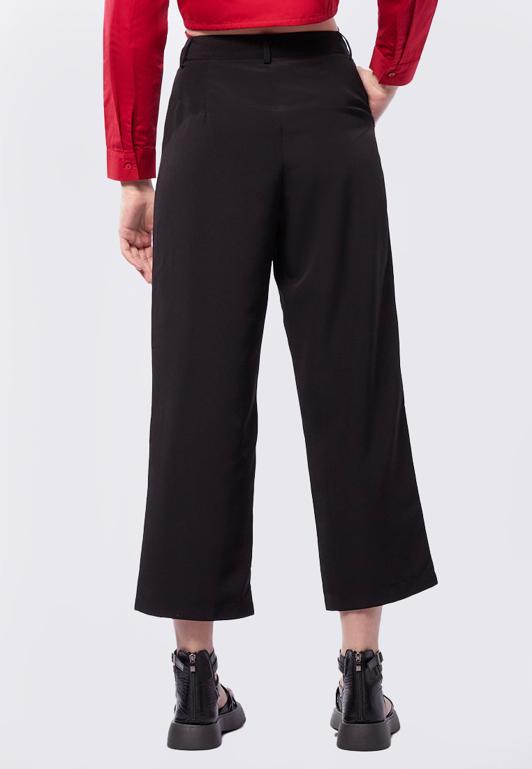 High Waist Pants with Buckle Details