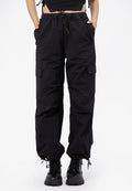 Parachute Loose Cargo Pants Black