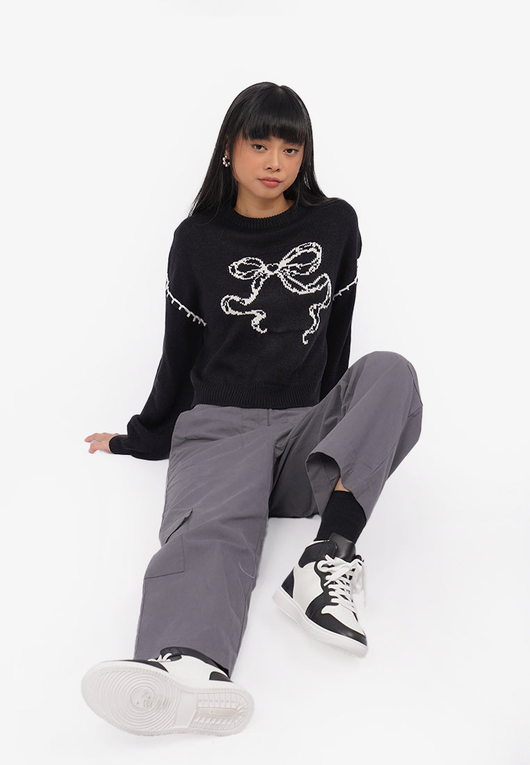 Wide Leg Cargo Pants Grey
