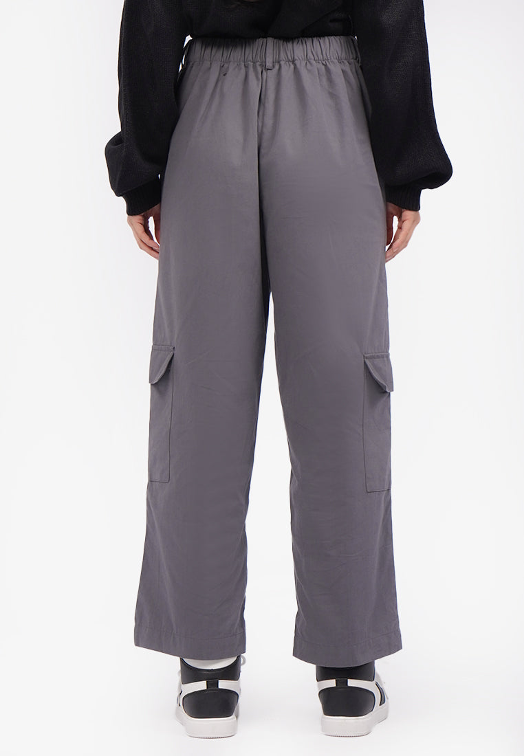 Wide Leg Cargo Pants Grey