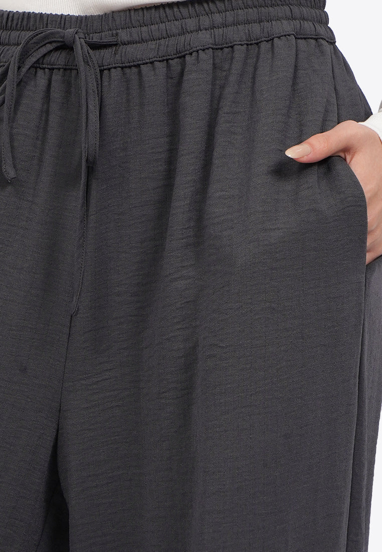 Textured Wide Leg Loose Pants