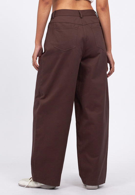 Barrel Leg Twill Pants
