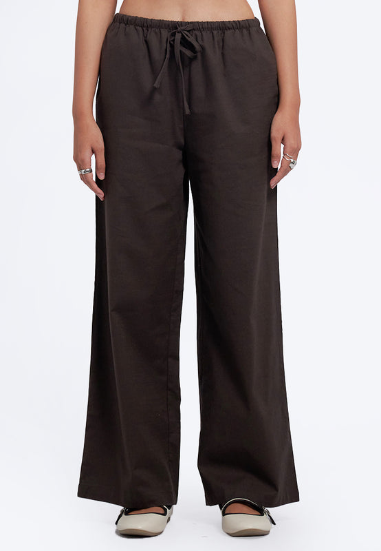 Regular Fit Wide Leg Rustic Pants
