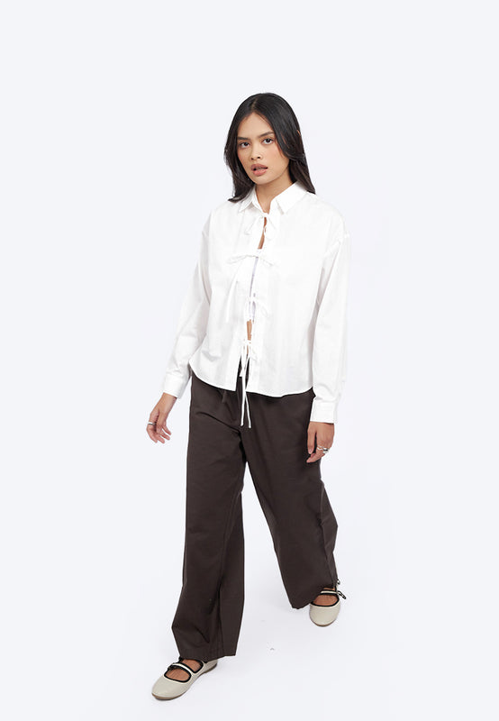 Regular Fit Wide Leg Rustic Pants