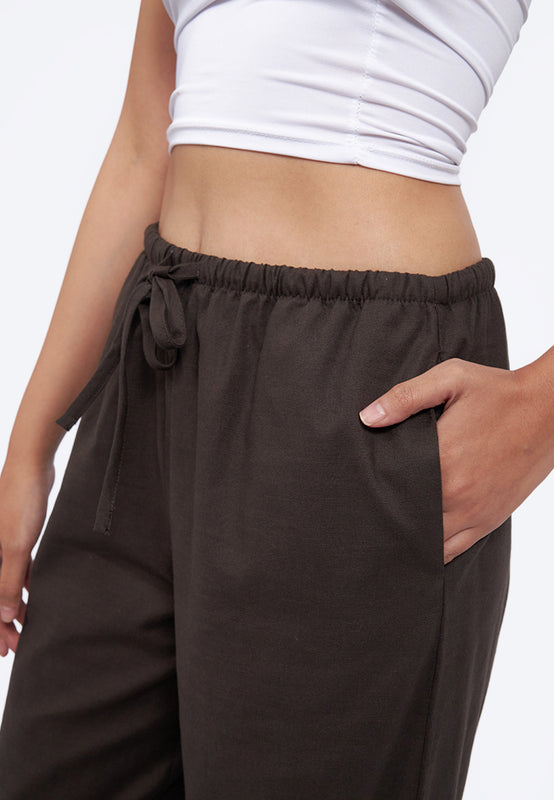Regular Fit Wide Leg Rustic Pants