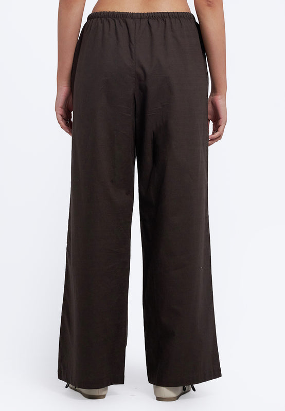 Regular Fit Wide Leg Rustic Pants