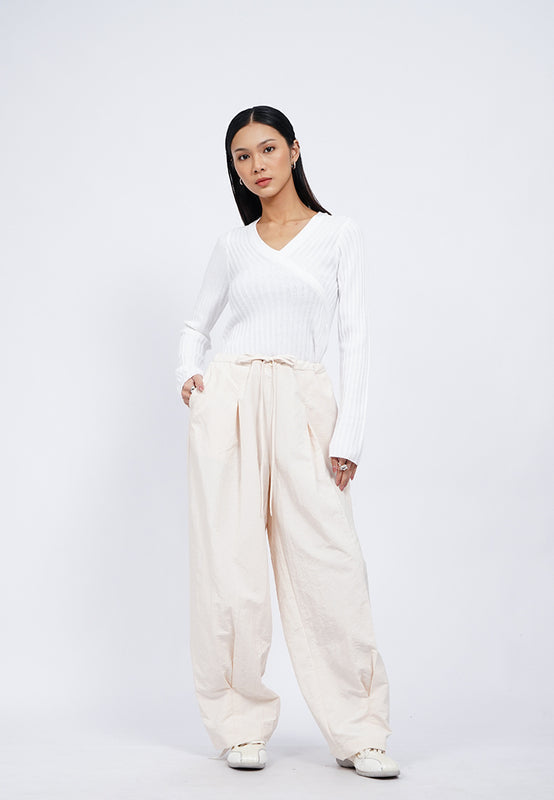 Parachute Barrel Pants with Drawstring
