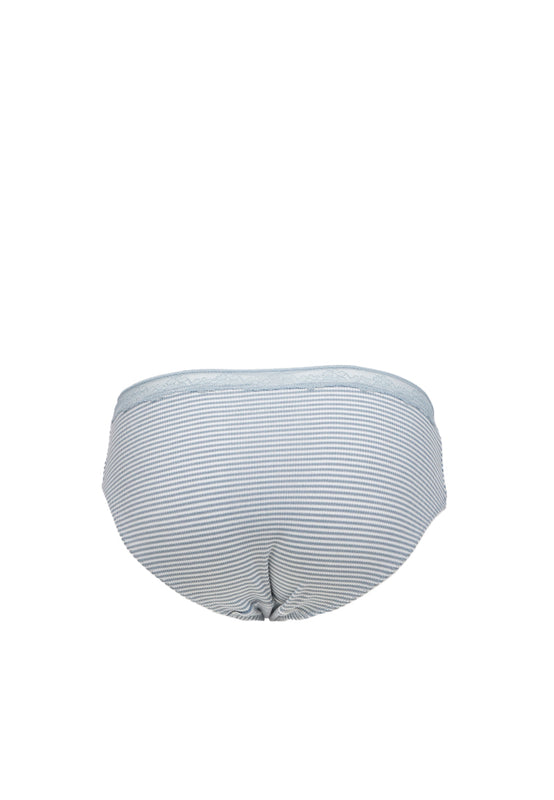 Dusty Blue Striped Lace Panty