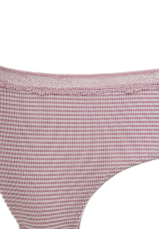 Stripe Lace Mini Panty Dusty Pink