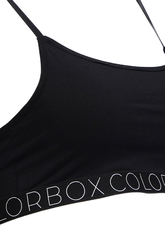 Black Cotton Stretch Bralette