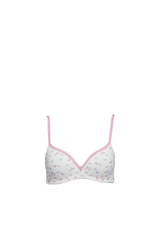Pink Printed Non-Wire Bra