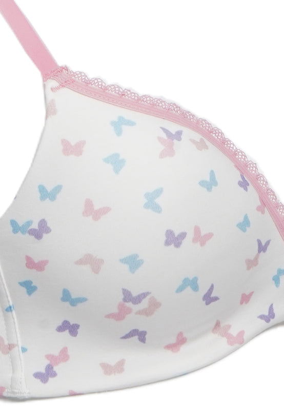 Pink Printed Non-Wire Bra
