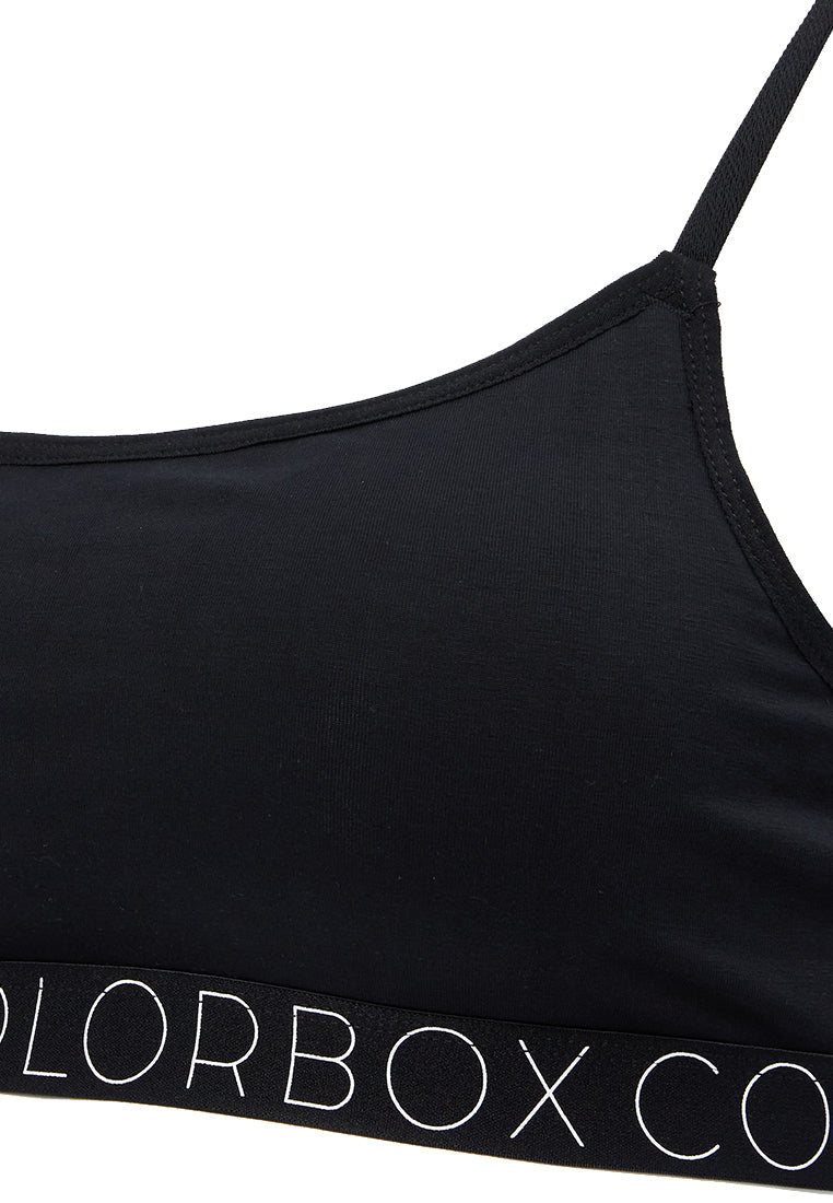 Black Cotton Stretch Bralette